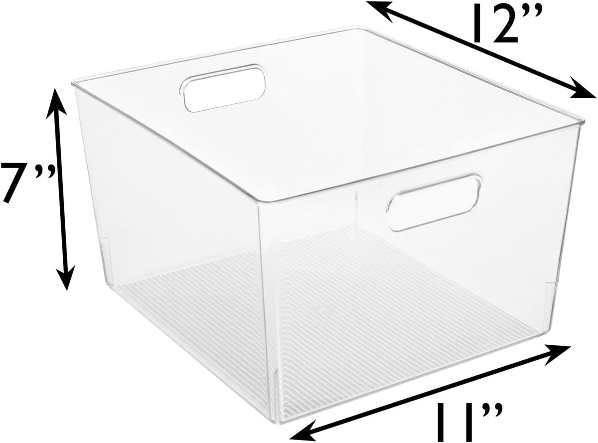 ClearSpace Clear Plastic Storage Bins – XL 8 Pack Perfect Kitchen or Pantry Organization Fridge