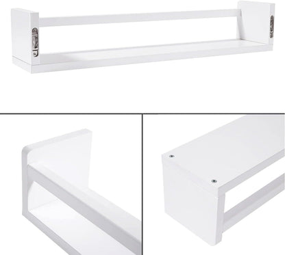 AZSKY Nursery Bookshelves White, 24 Inch Floating Bookshelves for Wall Set of 3, Baby Kids Decor
