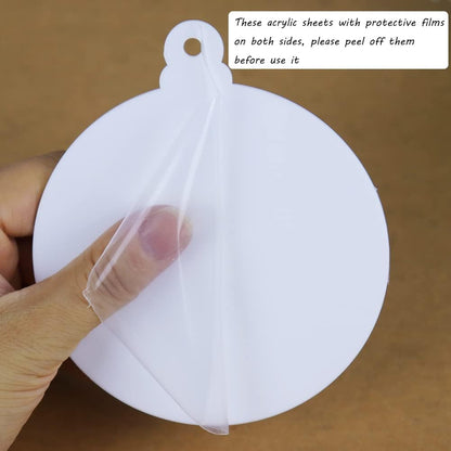 20pcs 4 Inch White Acrylic Christmas Ornaments Blanks - Unfinished Round Acrylic Ornaments for DIY