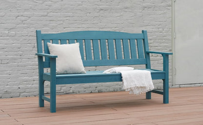 Psilvam 2-Person Outdoor Memorial Bench, All-Weather Poly Lumber Garden Bench, Rot-Resistant