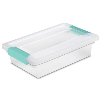 Sterilite Small Clip Box, Stackable Small Storage Bin with Latching Lid, Plastic Container to
