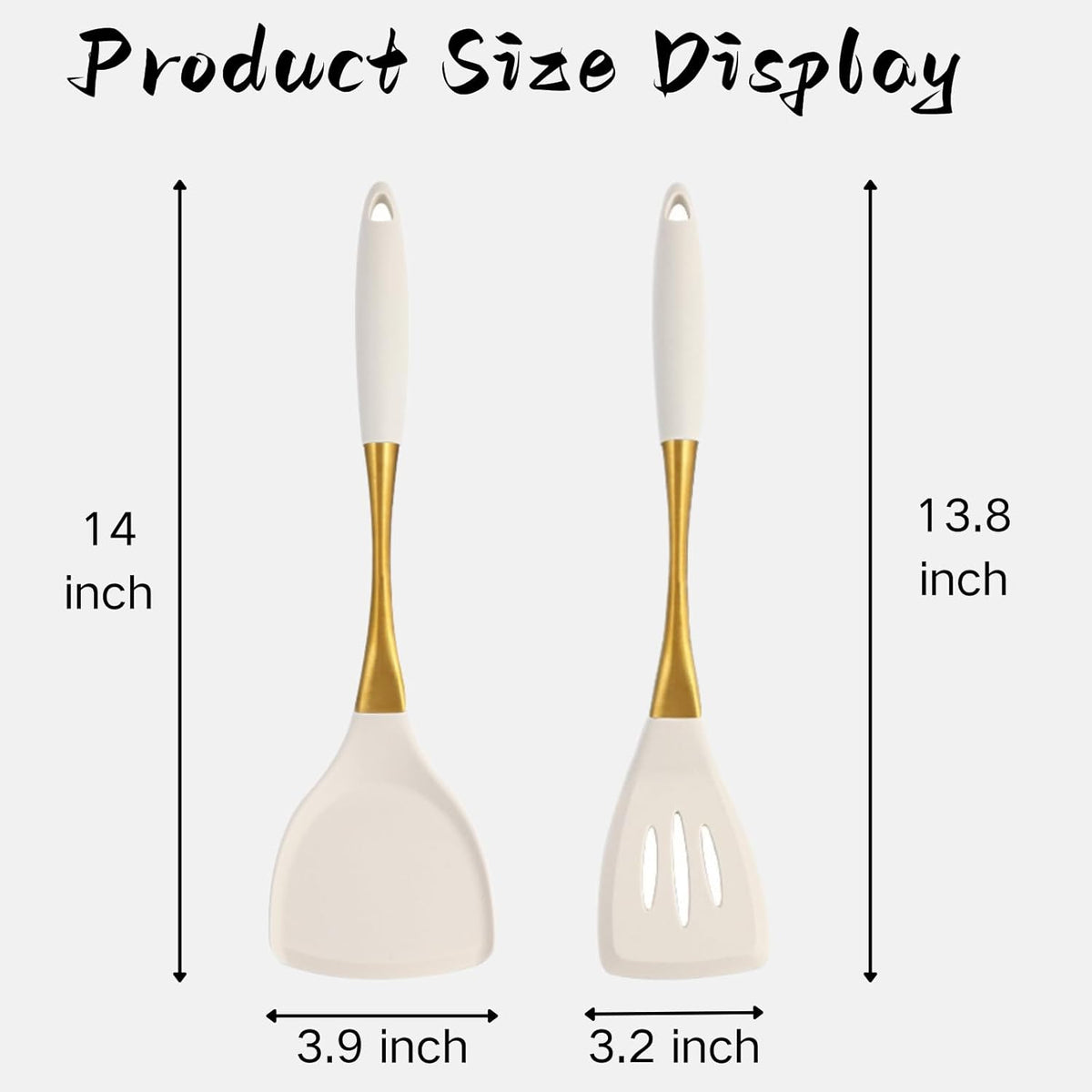 Heat-Resistant Silicone Kitchen Spatula Set – Non-Toxic Cooking Utensils with Solid & Slotted