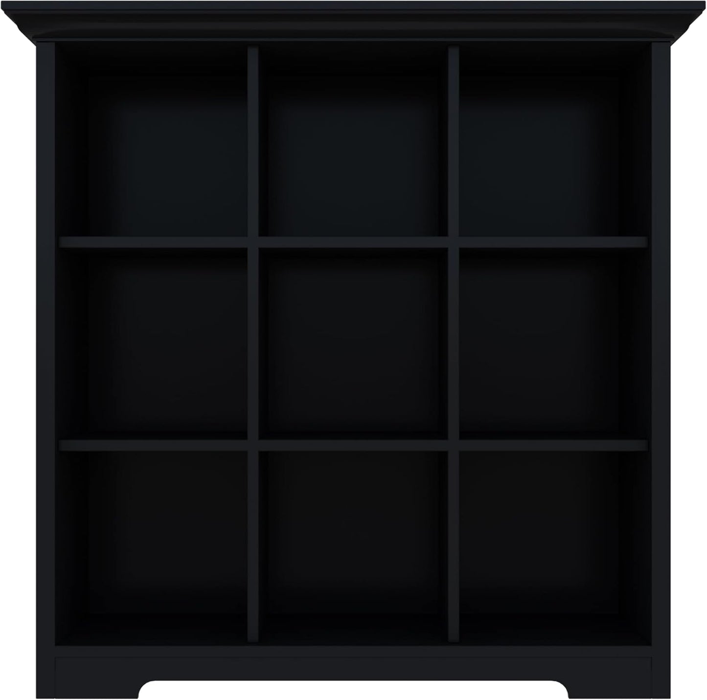 Cube Storage Bookcase with Base - Wooden 3 Tiers Floor Standing Open Shelf Cabinet for Home and