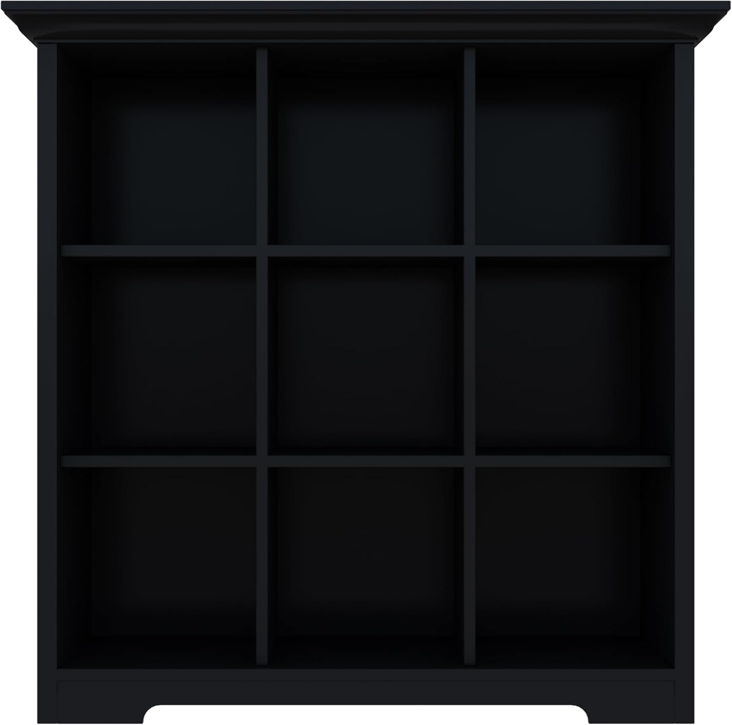 Cube Storage Bookcase with Base - Wooden 3 Tiers Floor Standing Open Shelf Cabinet for Home and
