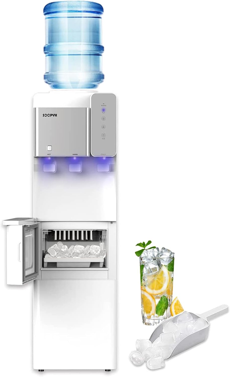 Hot and Cold Water Dispenser with Ice Maker for 5 Gallon Bottle Water Cooler Dispenser Built-in Ice