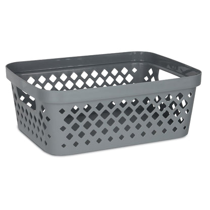 Glad Plastic Storage Basket Set, Value Pack of 6 | Open Storage Bins for Shelves, Bathroom, Pantry