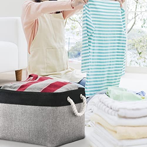 Organization and Storage Bins for Shelves - 16x12x8 inch Large 3 Pack Fabric Storage Cubes