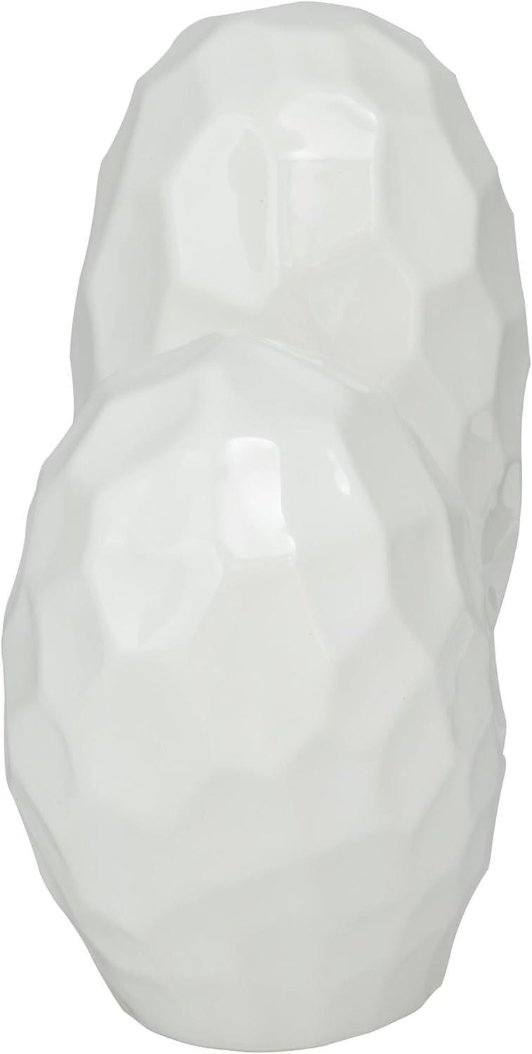 Deco 79 Porcelain Ceramic Heart Decorative Sculpture Dimensional Angled Origami Inspired Home Decor