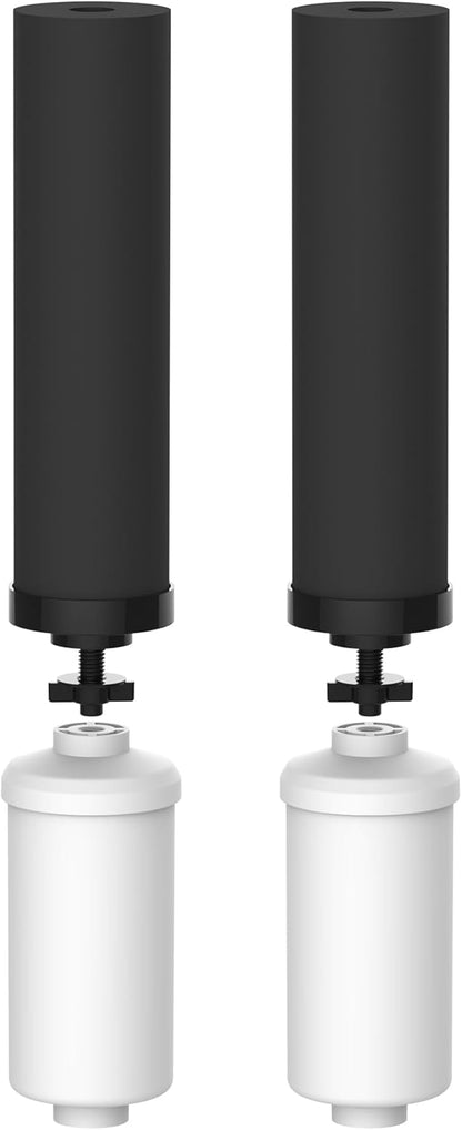 Waterdrop NSF/ANSI 42&372 Standard Gravity Water Filter, Replacement for Berkey® BB9-2® Black
