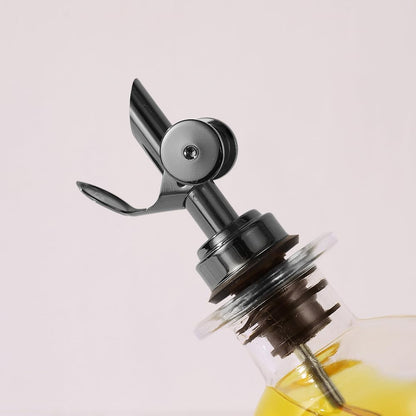 Molimoli Oil and Vinegar Dispenser with Metal Pour Spout, Weighted Pourer, Glass Bottle Dispenser