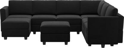 Belffin Modular Sectional Sofa with Storage Seat Oversized U Shaped Couch with Reversible Chaise