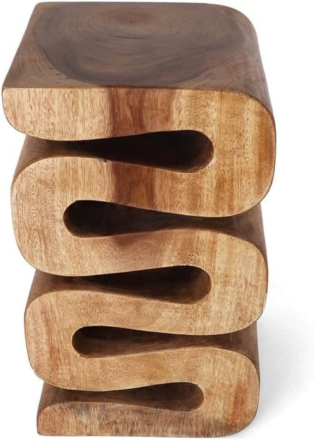Rutledge & King Aspen Wood End Table - Unique Wooden Side Table - Mid Century Side Table - Saur