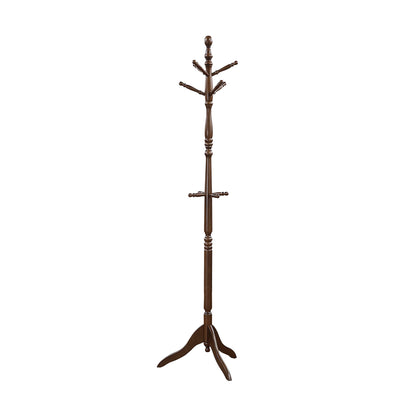 Lexicon Wooden Coat Rack Stand, 3-Tier, 10 Hanging Hooks, Dark Brown