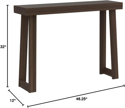 Plank+Beam Solid Wood Console Table, 46.25 Inch, Sofa Table, Narrow Entryway Table for Hallway