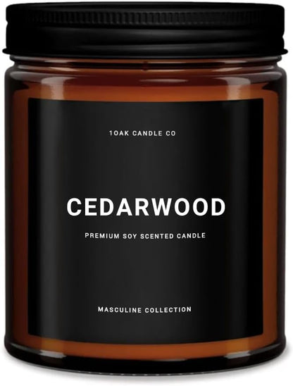 1OAK Scented Candles for Men - Cedarwood Candle - Woodsy Candles - Masculine Decor - Long Burning