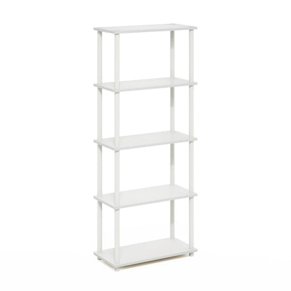 Furinno Turn-N-Tube Storage Shelves, 5-Tier Book Shelf, Corner Shelf, Toolless Open Shelves, for