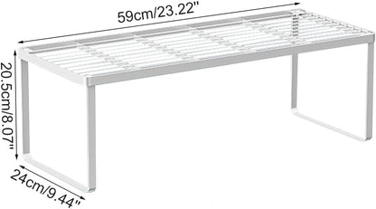 Kitchen Cabinet Storage Shelf Stackable Wire Spice Rack Organizer Heavy Duty Space Saver for
