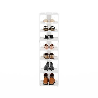 Furinno Compact Vertical Shoe Rack, 8-Tier Narrow Shoe Organizer, Free Standing Shoe Storage, Shoe