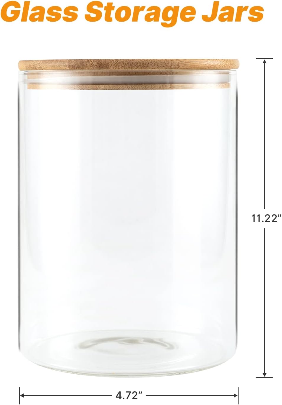 YUNCANG Glass Storage Jars,2 PACK -108oz/3200ml Clear Glass Food Storage Containers with Airtight