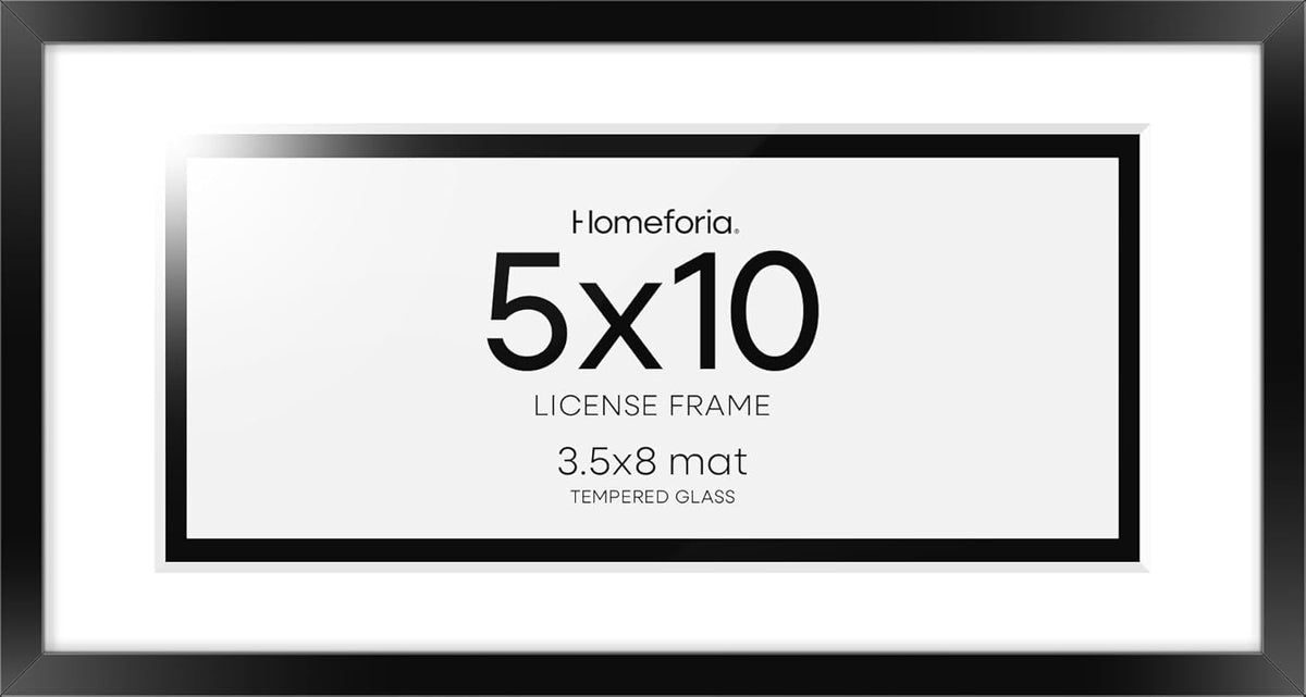 Homeforia 5x10 Business License Frame Black, High End Metal 5 x 10 Document Certificate Frame with