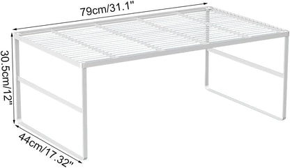 Kitchen Cabinet Storage Shelf Stackable Wire Spice Rack Organizer Heavy Duty Space Saver for