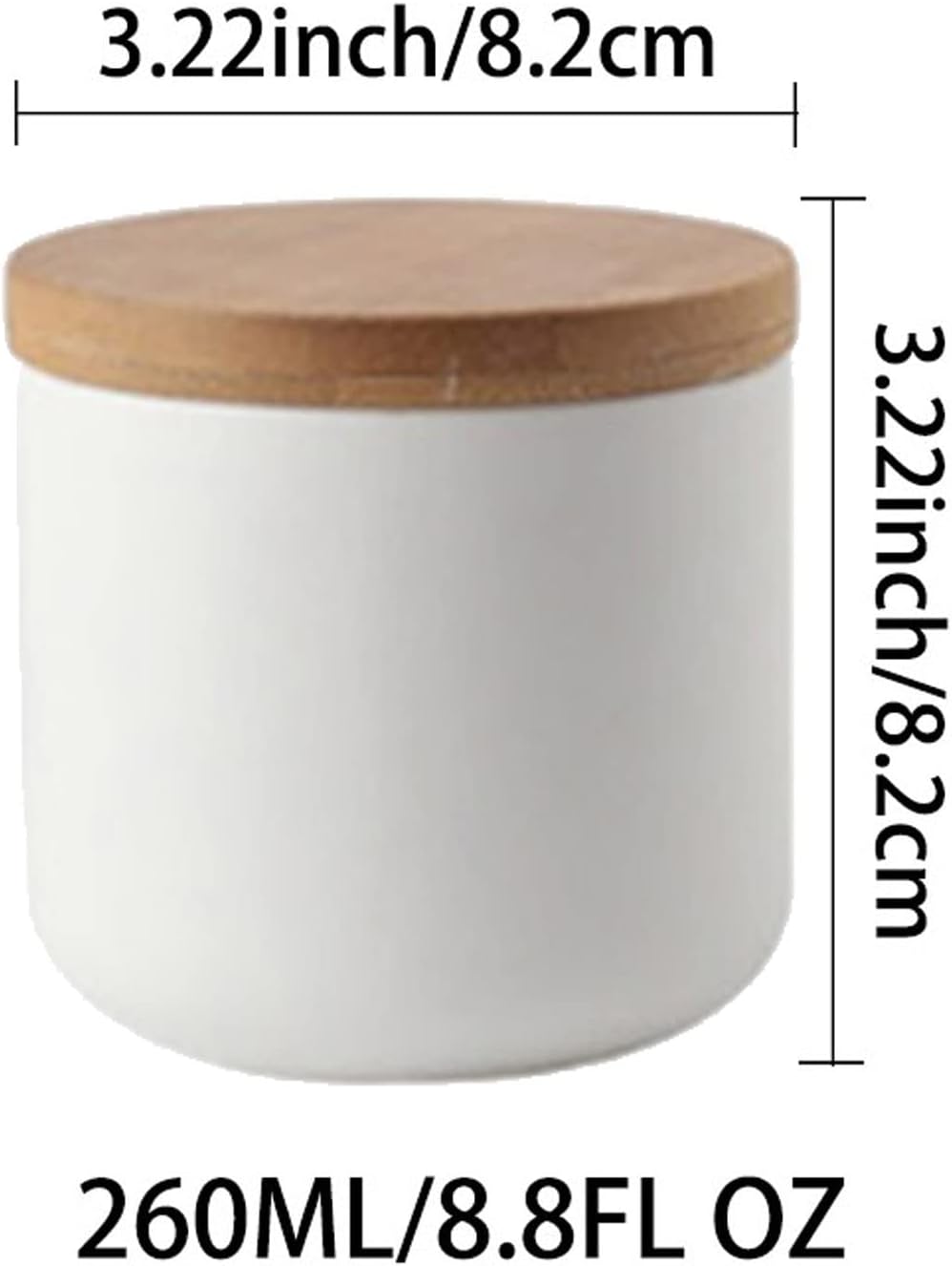 Ceramic Food Storage Jar Canister Modern Design Food Canisters with Airtight Seal Bamboo Lid, Loose