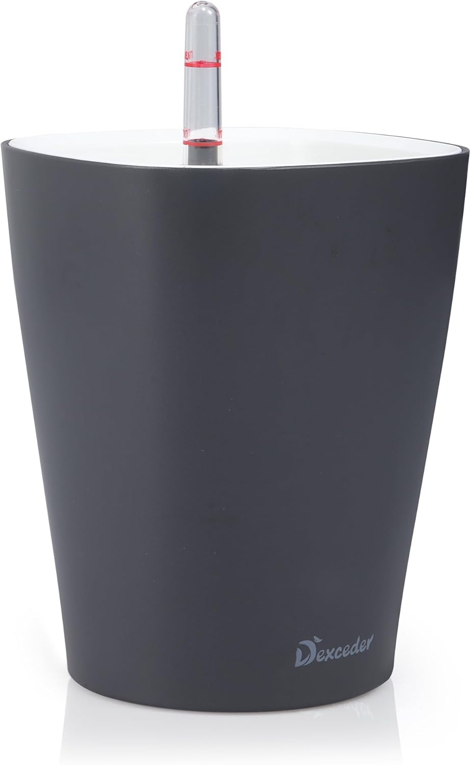 Dexceder 6x7 Self Watering Planter Indoor Outdoor, Matte Table Flower Plant Pot with Water Level
