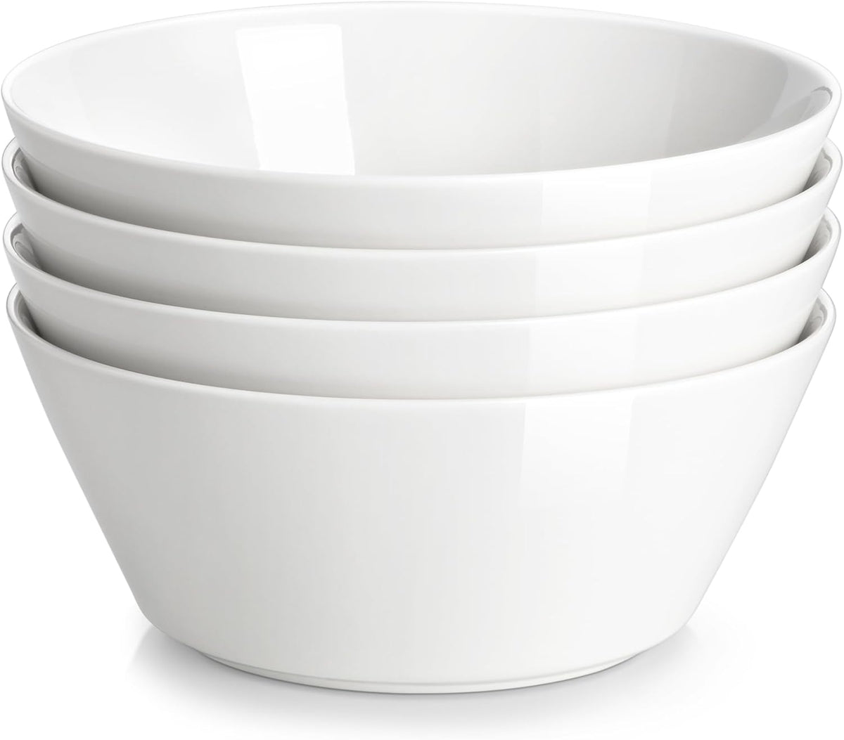 MALACASA 35 OZ Soup Bowls, White Porcelain Bowls Set of 4, Deep Bowls for Kitchen, Large Ceramic
