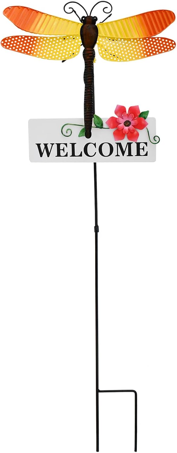 Veclotch Metal Butterfly Garden Stake,Rustic Butterfly Decorative Yard Stakes Metal Yard Art