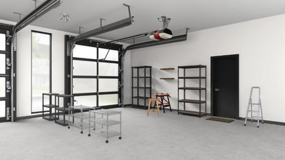 Koolatron Oskar Small Interlocking Shelving Unit, 5-Tier, Tool-Free Assembly, Heavy Duty Storage