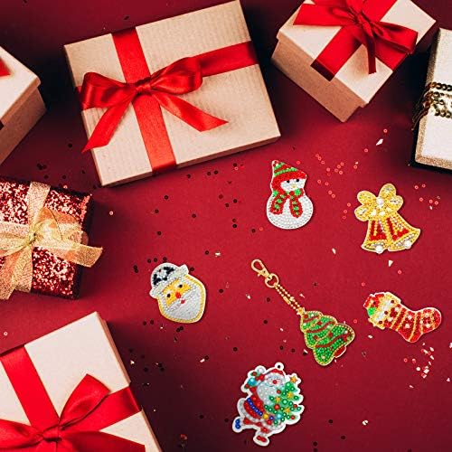 Chuangdi 20 Pieces Christmas Diamond Painting Ornaments Christmas Tree Diamond Art Kits 5d Double