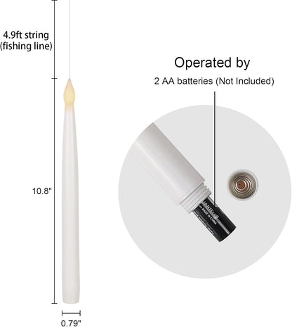 GenSwin 10.8" Floating Candles with Magic Wand Remote Timer, Flameless Taper Candles Flickering