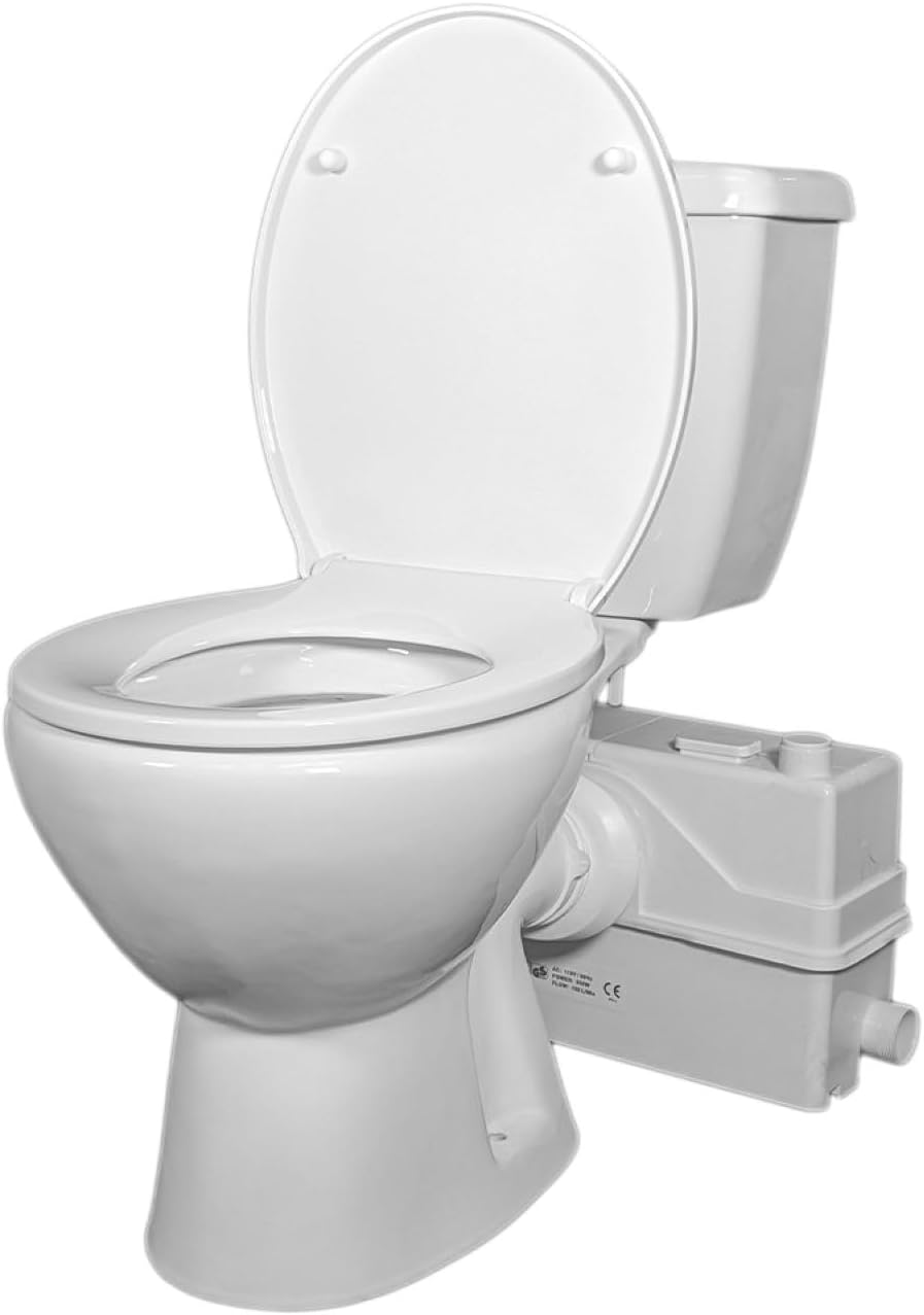 800W/1+HP American Round Macerating Toilet Kit with Macerator Pump for Basement Toilet System