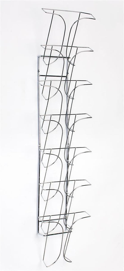 Displays2go Set of 2 - 7-Pocket Wire Magazine Rack with Vertically-Stacked Pockets, Wall Mounted