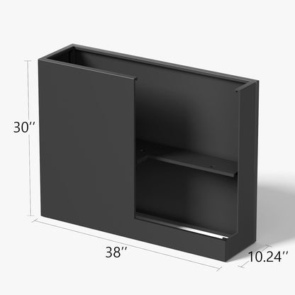Stoog 38" Metal Tall Rectangular Planter - All-Weather Planter Box for Indoor/Outdoor Use, with
