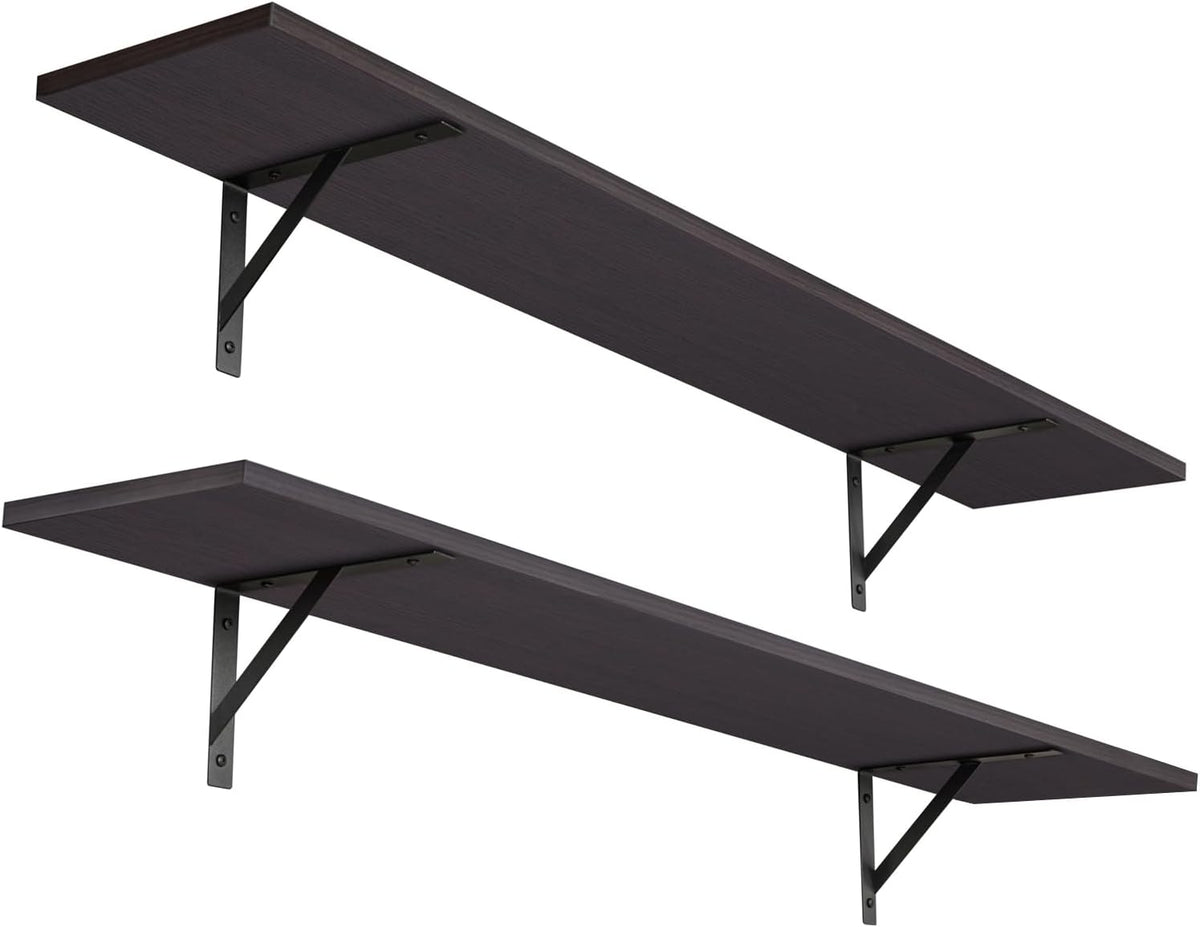 DINZI LVJ Long Wall Shelves, 47.3Inch Wall Mounted Shelves Set of 2, Extra Large Wall Storage