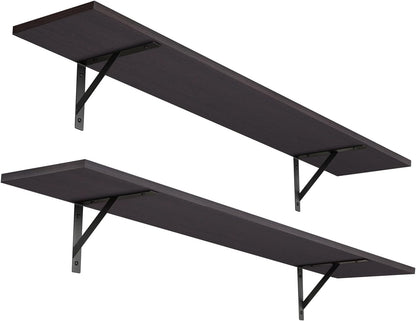 DINZI LVJ Long Wall Shelves, 47.3Inch Wall Mounted Shelves Set of 2, Extra Large Wall Storage