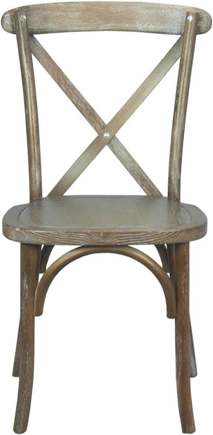 EMMA + OLIVER 2-Pack Medium with White Grain X-Back Chair