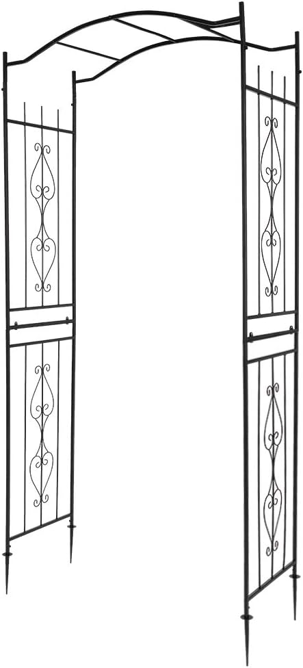Outvita 7.5Ft Garden Arch Arbor, Steel Frame Stand Trellis, Arbour Archway for Wedding Ceremony