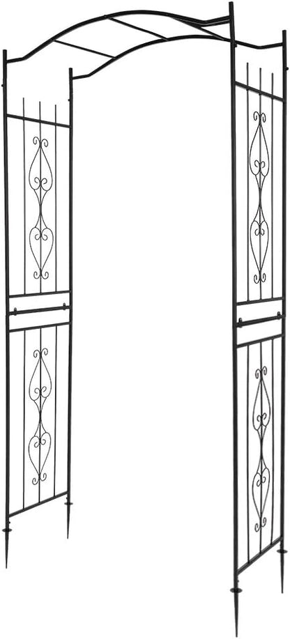 Outvita 7.5Ft Garden Arch Arbor, Steel Frame Stand Trellis, Arbour Archway for Wedding Ceremony