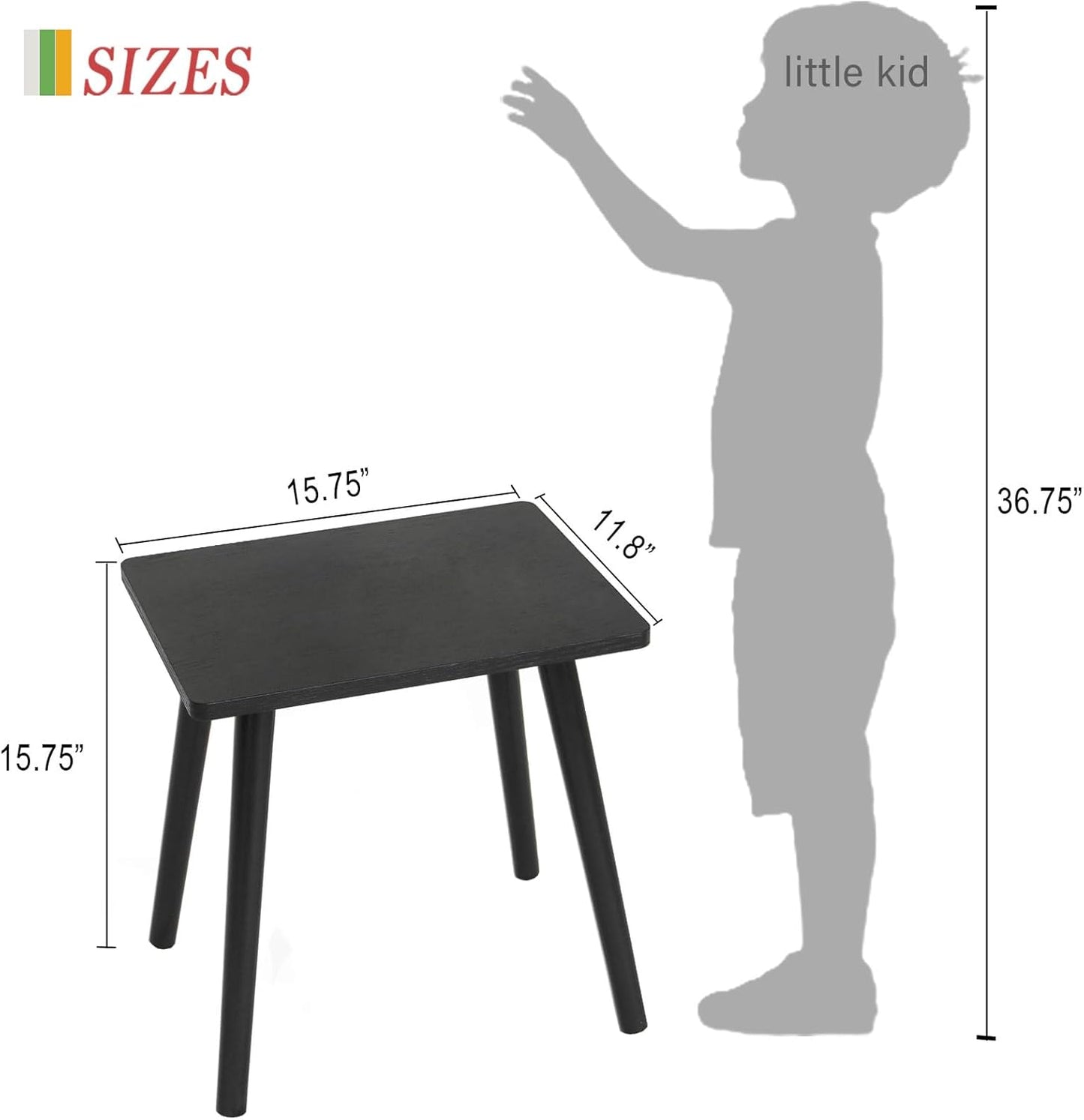 AWASEN Side Table, Small Black End Table for Living Room Bedroom Office Small Spaces, Modern Accent