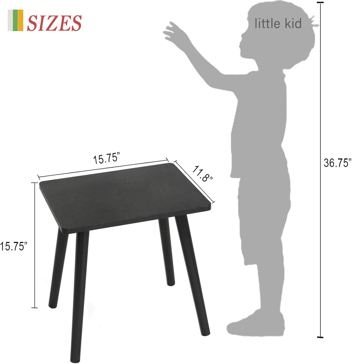 AWASEN Side Table, Small Black End Table for Living Room Bedroom Office Small Spaces, Modern Accent