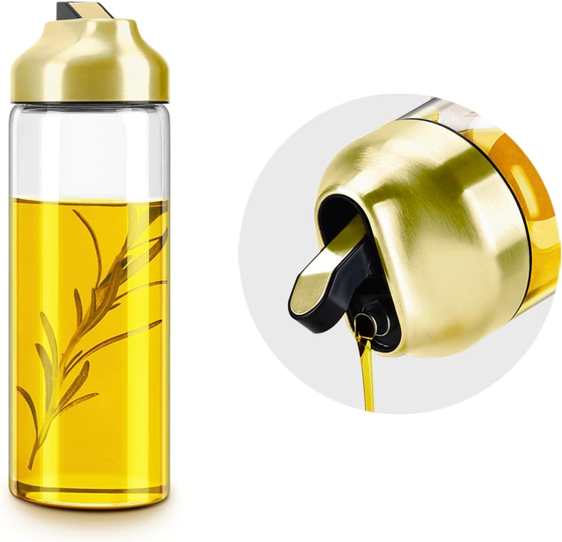 Aelga Gold Oil Dispenser - Gold Kitchen Accessories-Oil Dispenser Bottle for Kitchen with Stainless