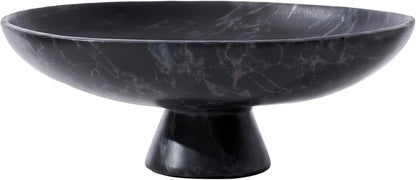 DN DECONATION Black Resin Decorative Bowl for Home Decor, 11.2" Pedestal Kitchen Fruit Bowl/Key