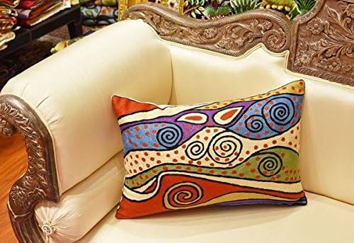 Lumbar Rust Klimt Contemporary Throw Pillows | Modern Pillow Cases | Abstract Pillows | Modern