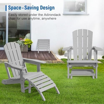 Adirondack Ottoman, All Weather Foot Rest for Adirondack Chair, HDPE Plastic Adirondack
