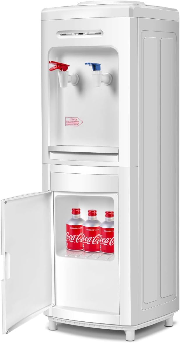 SAFEPLUS Top Loading Water Cooler Dispenser, Hot & Cold Freestanding Water Cooler Holds 5 Gallon