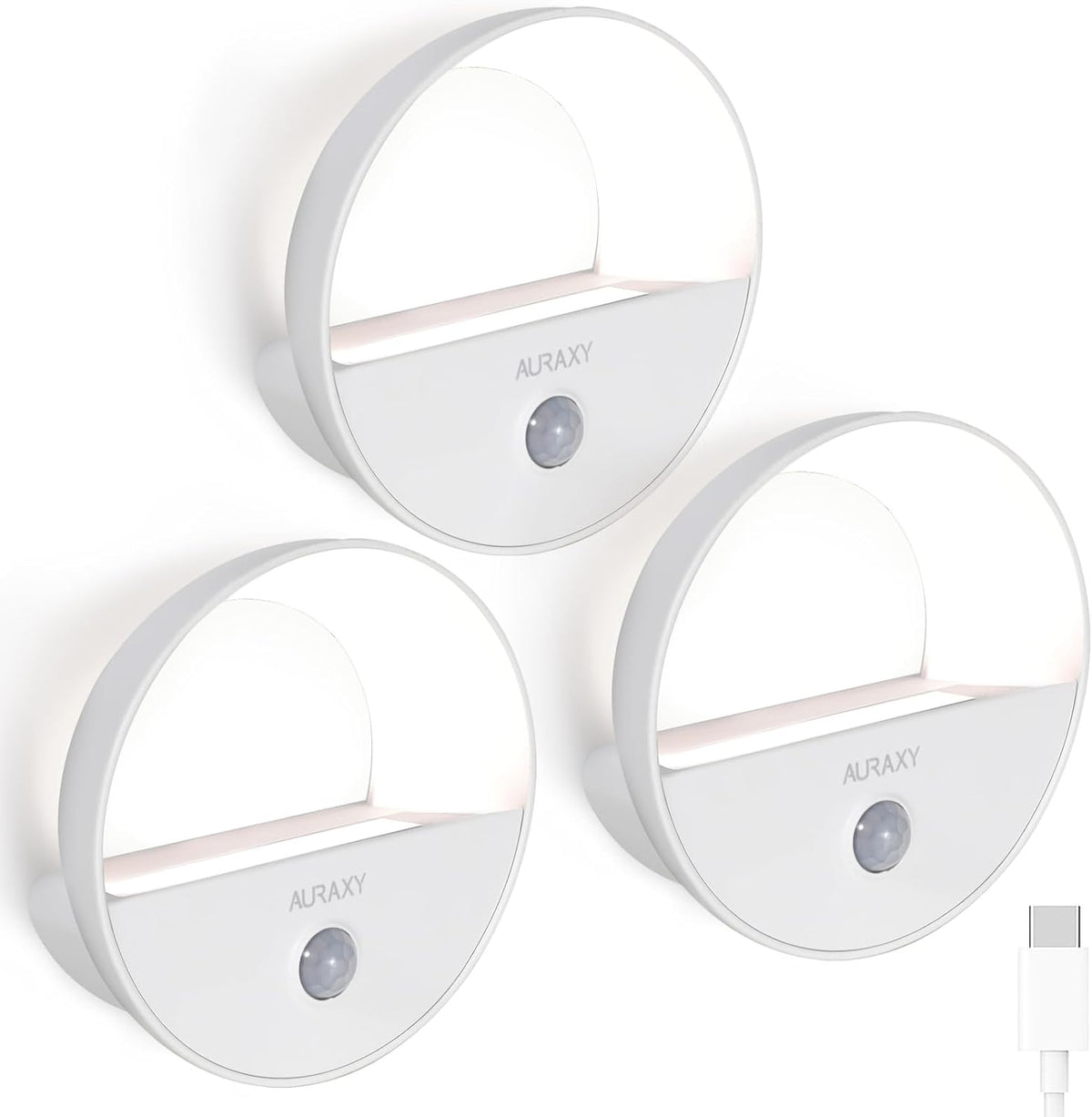Rechargeable Motion Sensor Night Light, Battery Night Lights LED Cool White Magnetic Stick-on