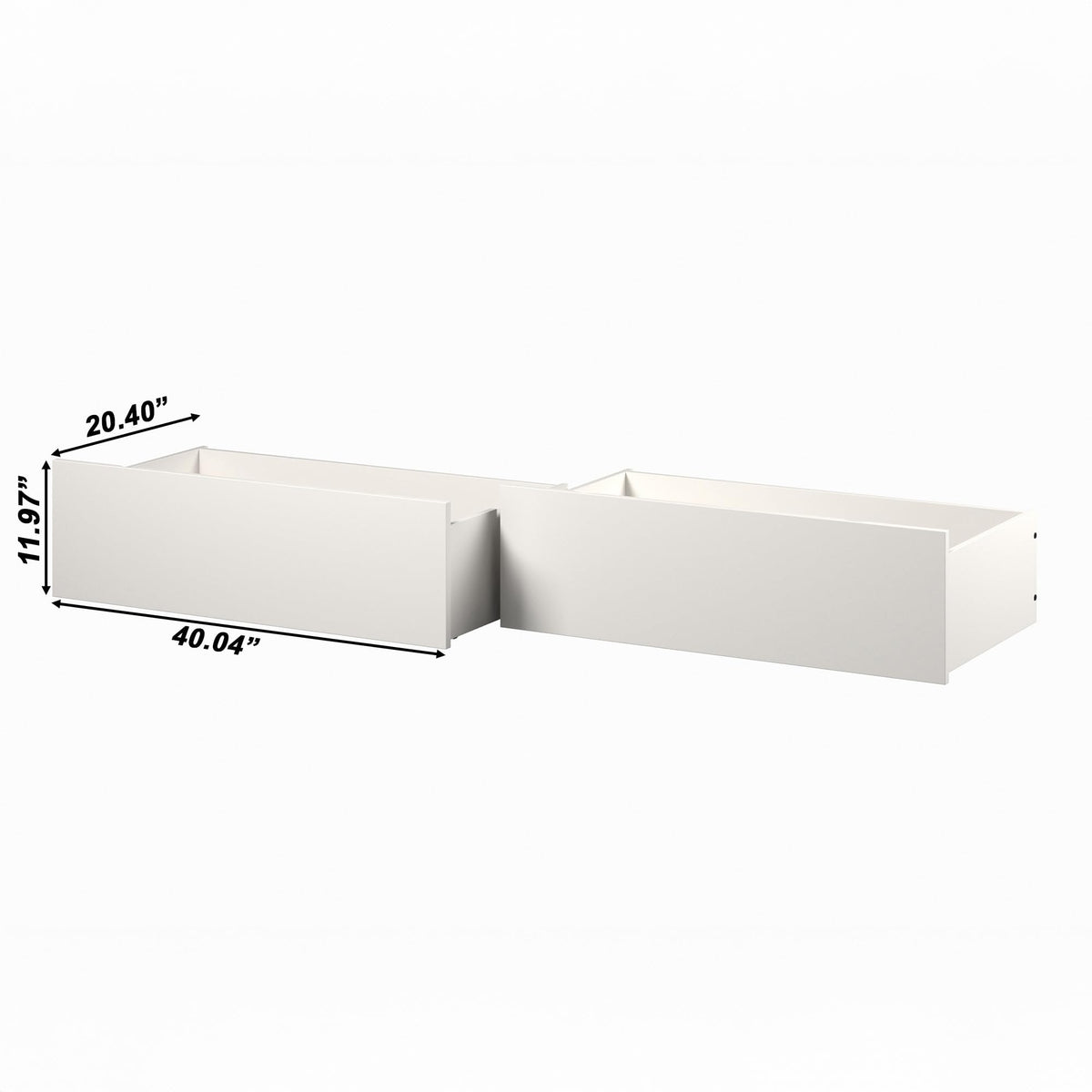 AFI Queen/King/Twin XL Under Bed Storage Drawers (Set of 2), White