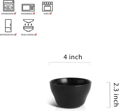 Selamica Ceramic Small Bowls Dessert Bowls 8oz Bouillon Cups for Dessert Soup Dipping Sauce Coffee